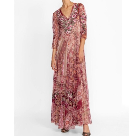 Johnny Was Cardinal Mesh Dress NEW - Picture 4 of 7